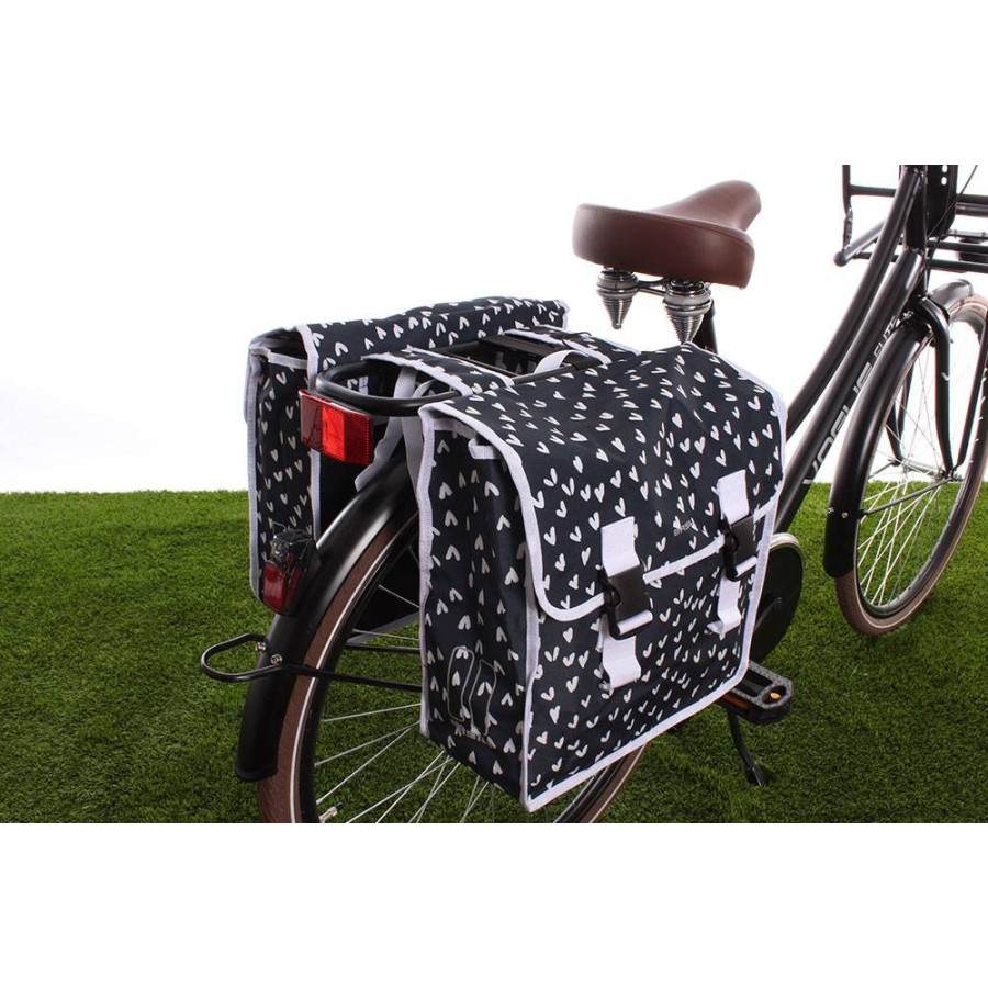 Buiten Onderhoud Interpretatie dubbele fietstas 35-liter Heart dots