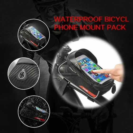 Bike Accessories Phone Cycling 6.0â€™â€™ Bicycle Mount Waterproof Below For Cellphone Top Pack Bike Accessories