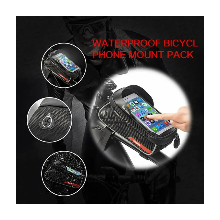 Bike Accessories Phone Cycling 6.0â€™â€™ Bicycle Mount Waterproof Below For Cellphone Top Pack Bike Accessories