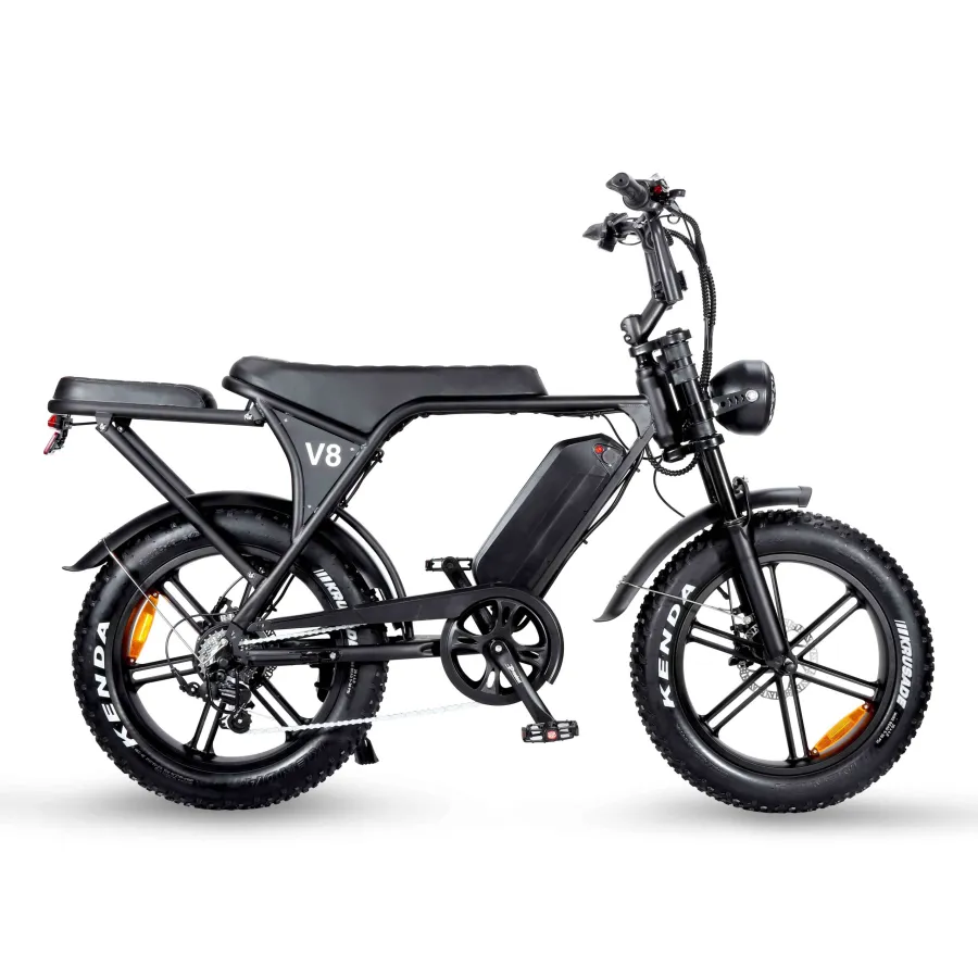 Ouxi V8.4 Fatbike Legal version E-bike without throttle 15 Ah Battery 250W motor - Black