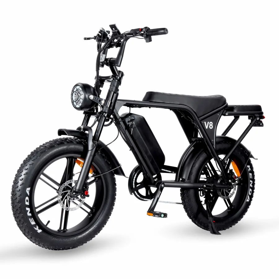 Ouxi V8.4 Fatbike Legal version E-bike without throttle 15 Ah Battery 250W motor - Black