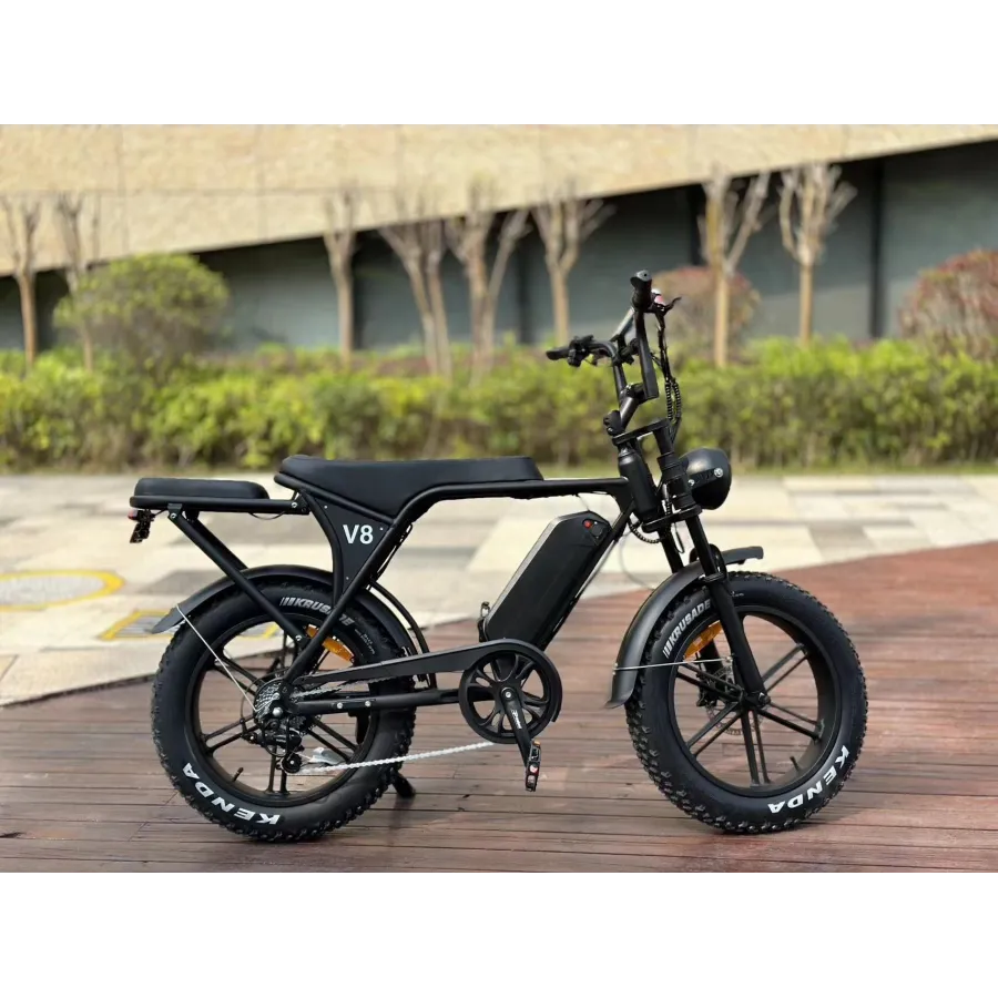 Ouxi V8.4 Fatbike Legal version E-bike without throttle 15 Ah Battery 250W motor - Black