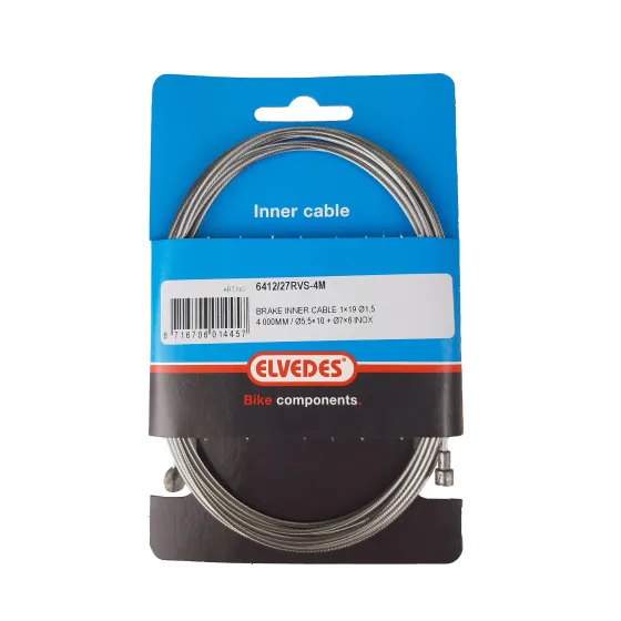 Elvedes brake inner cable 4000mm stainless steel V+T nipple