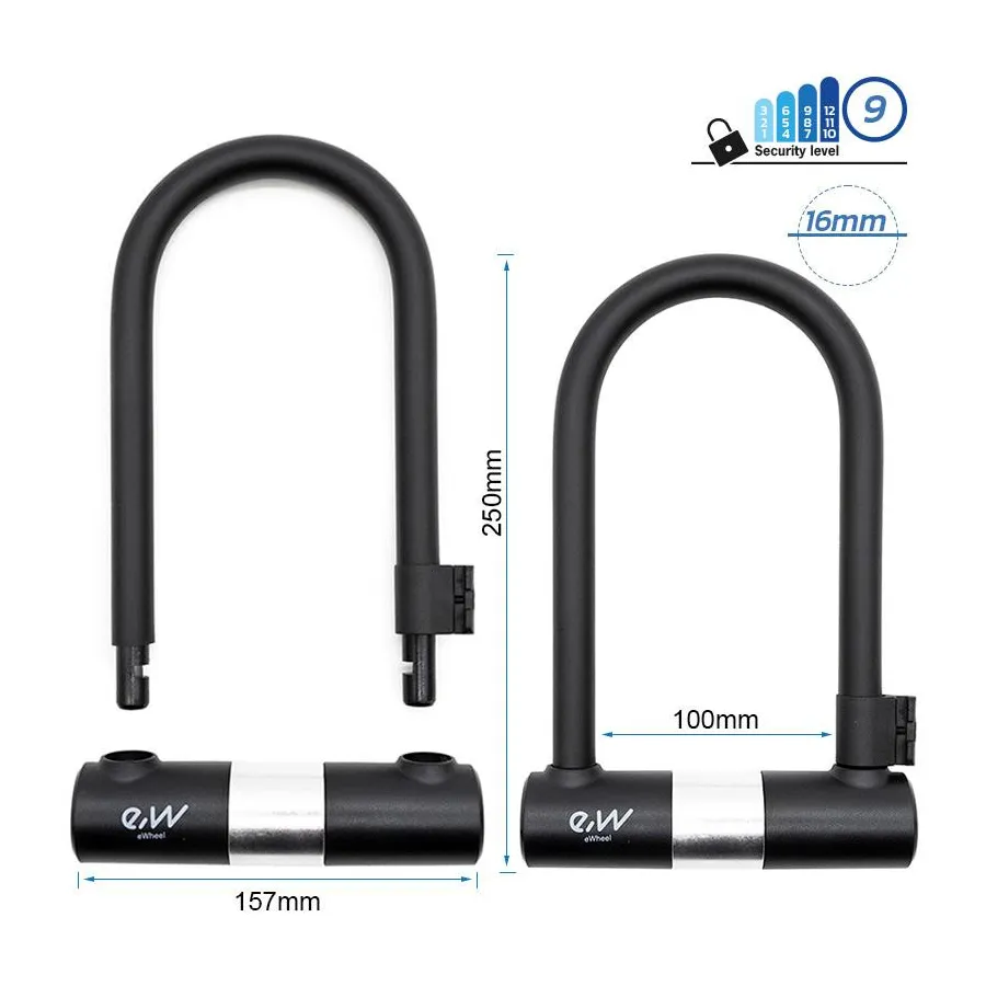 U-lock with key EWLK021 black