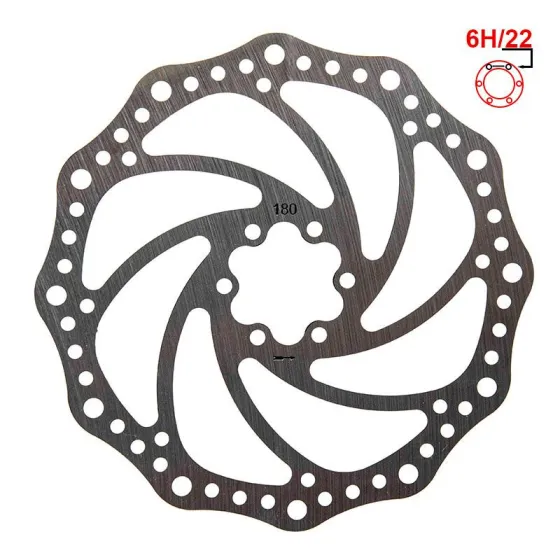 Brake disc R6.1 180 mm 6h silver